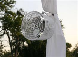 Tent Fan 12'' White Pole Mounted